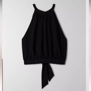 Aritzia Wilfred - Cadence black tie back top